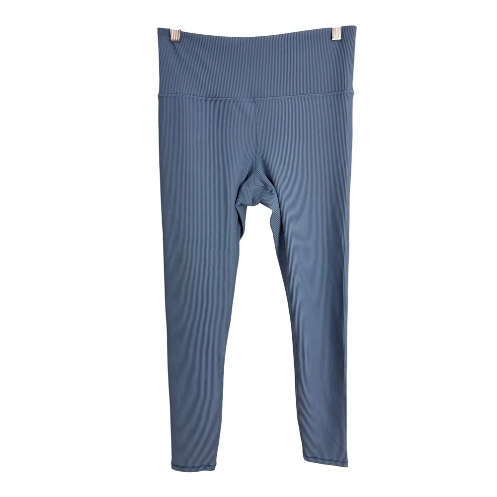 Athleta Elation Rib Tight Womens Large Tall Blue Ribbed High Rise Leggings